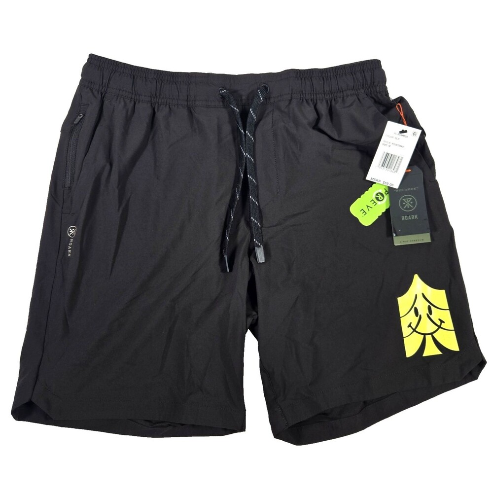 Roark Run Amok Serrano 7" Shorts in Black Men's Size Medium New